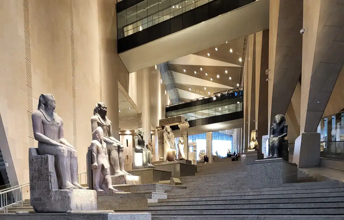 Grand Egyptian Museum GEM – interior grand staircase Cairo
