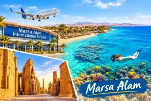 Marsa Alam holidays – aerial view of Marsa Alam International Airport serving 26 international flights in October 2026